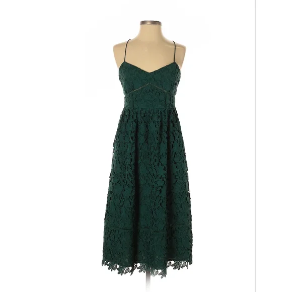 Club Monaco | Dresses | Club Monaco Green Lace Midi Dress | Poshmark